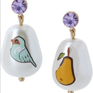 COACH Gold-Tone Crystal, Painted Pearl Mismatch Drop Earrings